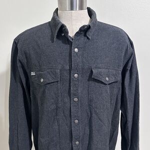 Harley Davidson Dark Gray Snap Closure Heavy Flannel Men's XL